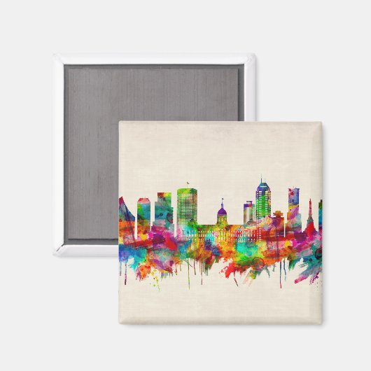 Indianapolis Indiana Skyline Magneet (Voorkant / Achterkant)