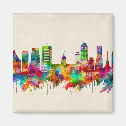 Indianapolis Indiana Skyline Magneet (Voorkant)