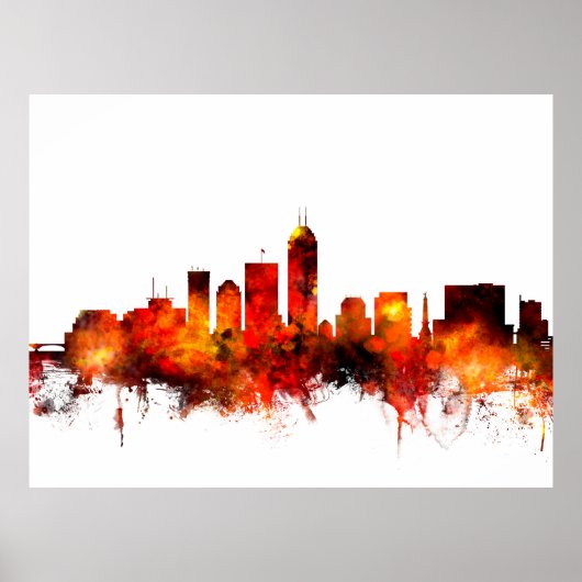 Indianapolis Indiana Skyline Poster (Voorkant)