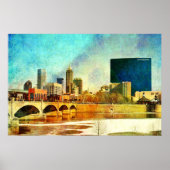 Indianapolis Indiana Skyline Poster (Voorkant)