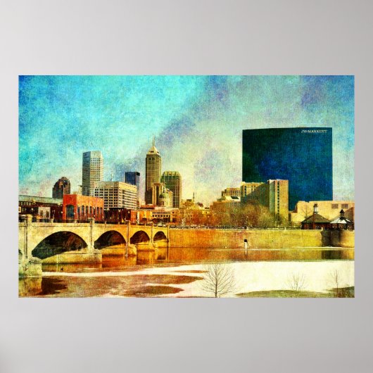 Indianapolis Indiana Skyline Poster (Voorkant)