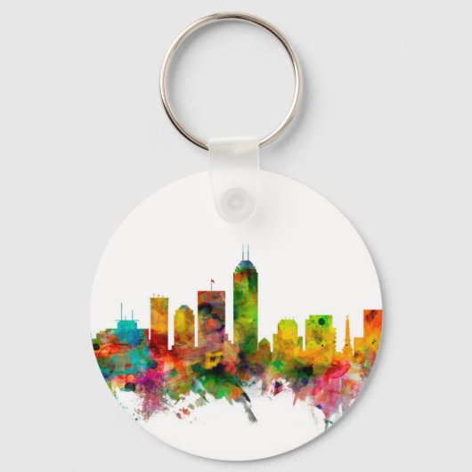 Indianapolis Indiana Skyline Sleutelhanger (Voorkant)