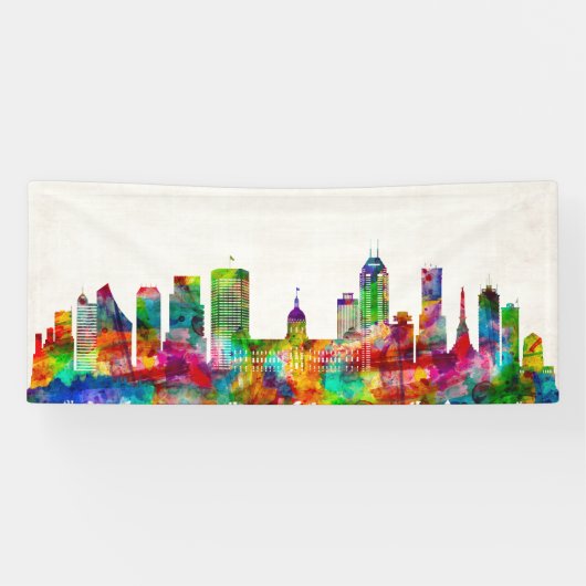 Indianapolis Indiana Skyline Spandoek (Horizontaal)