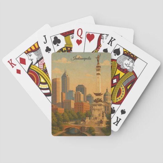 Indianapolis Indiana Skyline Stads Panorama Pokerkaarten (Achterkant)