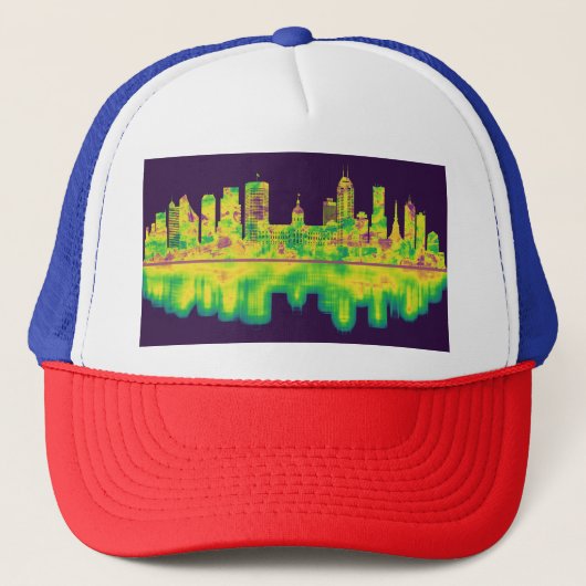 Indianapolis Indiana Skyline Trucker Pet (Voorkant)