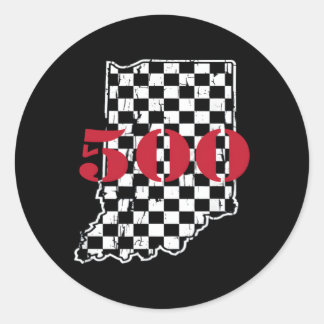 Indianapolis Indiana State 500 Race auto in nood Ronde Sticker