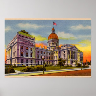 Indianapolis, Indiana State House, rond 1930 Poster