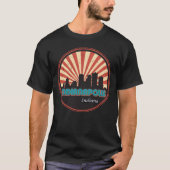 Indianapolis Indiana State Skyline Retro 80 T-shirt (Voorkant)