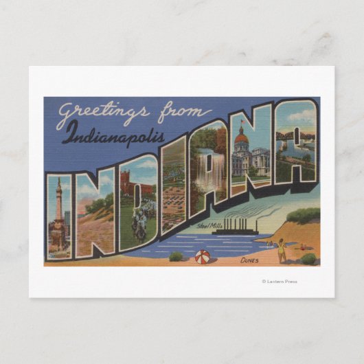 Indianapolis, Indiana (Steel Mills/Sand Dunes) Briefkaart (Voorkant)