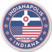 INDIANAPOLIS, Indiana Sticker (Voorkant)