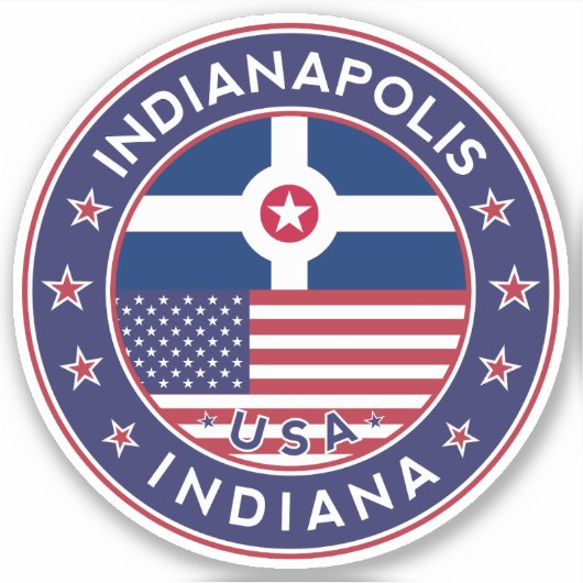 INDIANAPOLIS, Indiana Sticker (Voorkant)