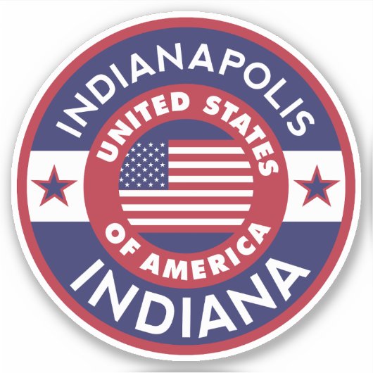 INDIANAPOLIS, Indiana Sticker (Voorkant)