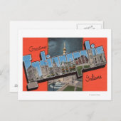 Indianapolis, Indiana (Town Plaza) Briefkaart (Voorkant / Achterkant)