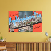 Indianapolis, Indiana (Town Plaza) Canvas Afdruk (Insitu (Woonkamer))
