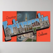 Indianapolis, Indiana (Town Plaza) Poster (Voorkant)