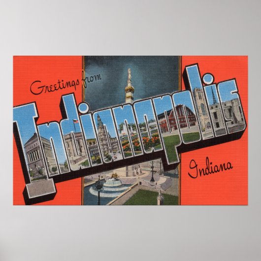 Indianapolis, Indiana (Town Plaza) Poster (Voorkant)