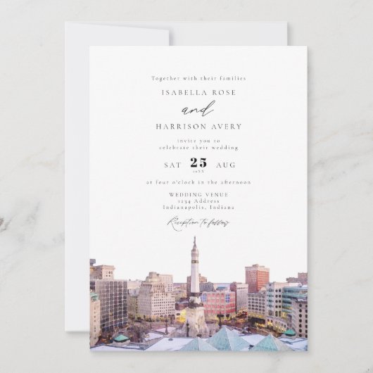 INDIANAPOLIS Indiana Travel Destination Skyline Kaart (Voorkant)