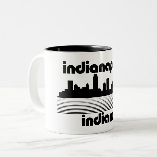Indianapolis Indiana Tweekleurige Koffiemok (Voorkant links)