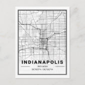 Indianapolis Indiana USA Travel City Map Briefkaart (Voorkant)