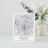 Indianapolis Indiana USA Travel City Map Briefkaart (Staand voorkant)