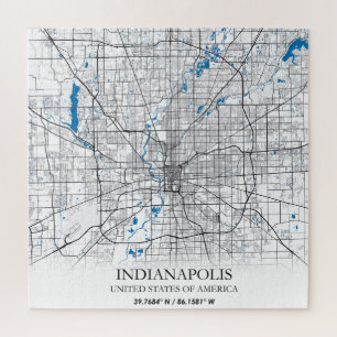 Indianapolis Indiana USA Travel City Map Legpuzzel
