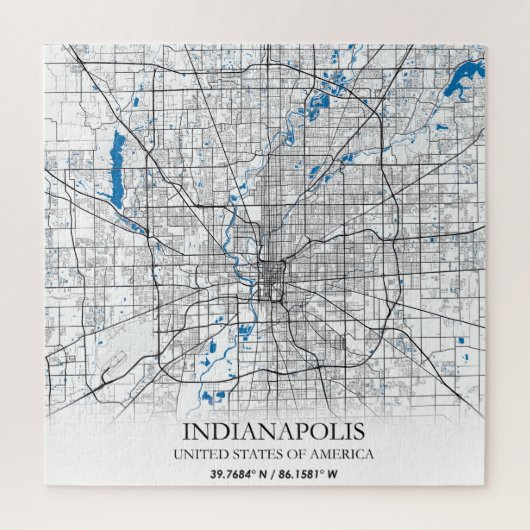 Indianapolis Indiana USA Travel City Map Legpuzzel (Verticaal)