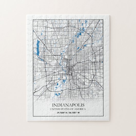 Indianapolis Indiana USA Travel City Map Legpuzzel (Verticaal)