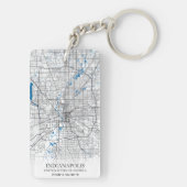 Indianapolis Indiana USA Travel City Map Sleutelhanger (achterkant)