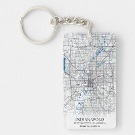 Indianapolis Indiana USA Travel City Map Sleutelhanger