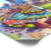 Indianapolis Indiana USA Travel Places waterverf Poster (Hoek)