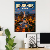 🏁 Indianapolis Indiana Vakantieherinnering Poster (Thuiskantoor)