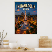 🏁 Indianapolis Indiana Vakantieherinnering Poster (Keuken)