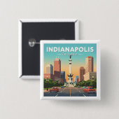  Indianapolis Indiana Vierkante Button 5,1 Cm (Voorkant /achterkant)