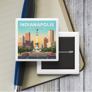  Indianapolis Indiana Vierkante Button 5,1 Cm