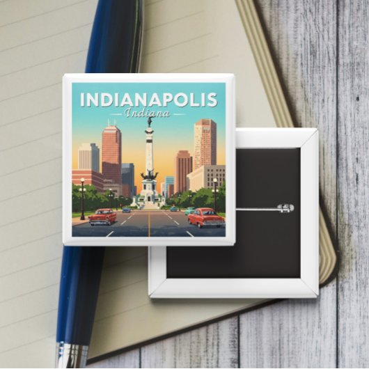 Indianapolis Indiana Vierkante Button 5,1 Cm