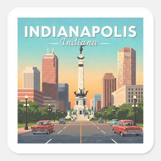 Indianapolis Indiana Vierkante Sticker (Voorkant)