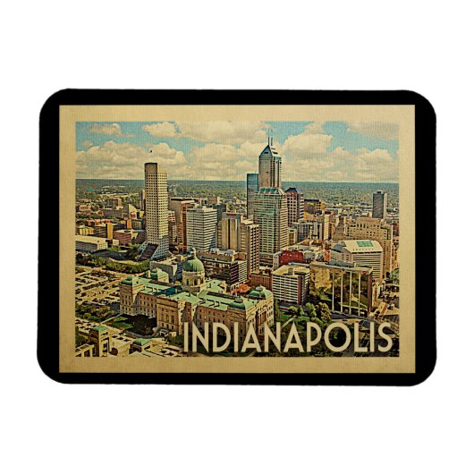 Indianapolis Indiana Vintage Travel Magneet (Horizontaal)