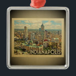 Indianapolis Indiana Vintage Travel Ornament<br><div class="desc">Een coole  Indianapolis-versiering met een indrukwekkend skyline-uitzicht in de stad.</div>