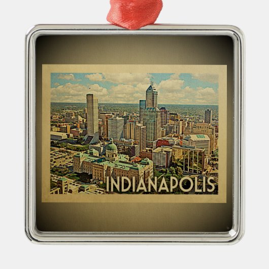 Indianapolis Indiana Vintage Travel Ornament (Voorkant)