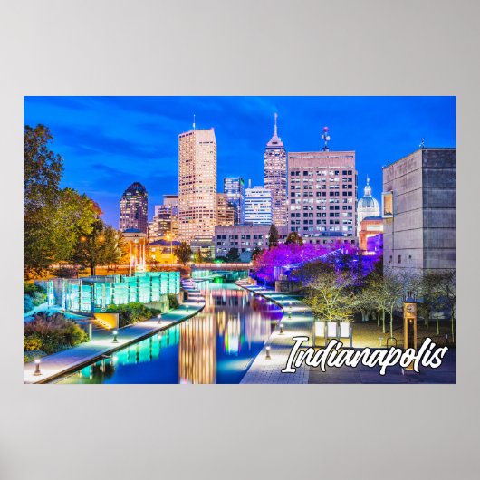 Indianapolis, Indiana, Vroeg in de Avond Poster (Voorkant)