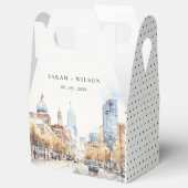 Indianapolis, Indiana Watercolor Landscape Wedding Bedankdoosjes (Geopend)