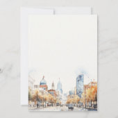Indianapolis, Indiana Watercolor Landscape Wedding Kaart (Achterkant)