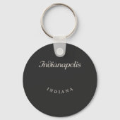 Indianapolis Indiana White Font Sleutelhanger (Voorkant)