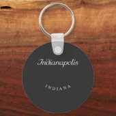 Indianapolis Indiana White Font Sleutelhanger (Voorkant)