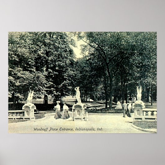 Indianapolis, Indiana Woodruff Place 1910 Poster (Voorkant)