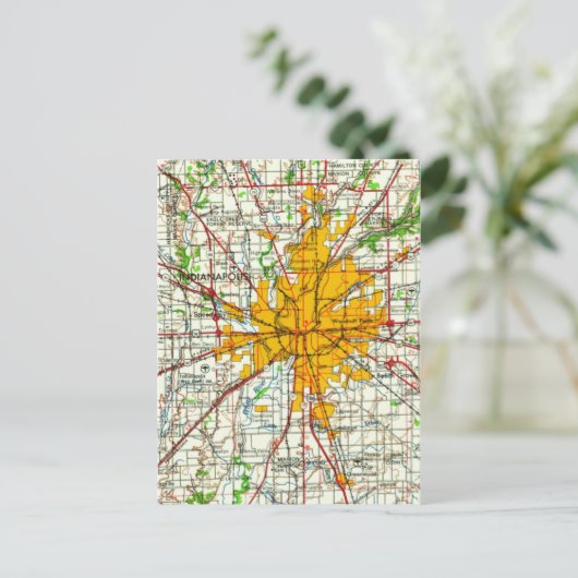  Indianapolis-kaart Briefkaart (Staand voorkant)