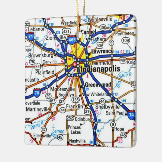 Indianapolis-kaart Keramisch Ornament (Links)