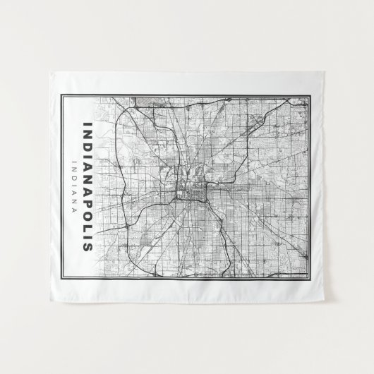 Indianapolis-kaart Wandkleed (Voorkant (horizontaal))