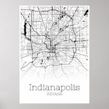 Indianapolis Map - Indiana - City Map Poster