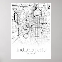 Indianapolis Map - Indiana - City Map Poster